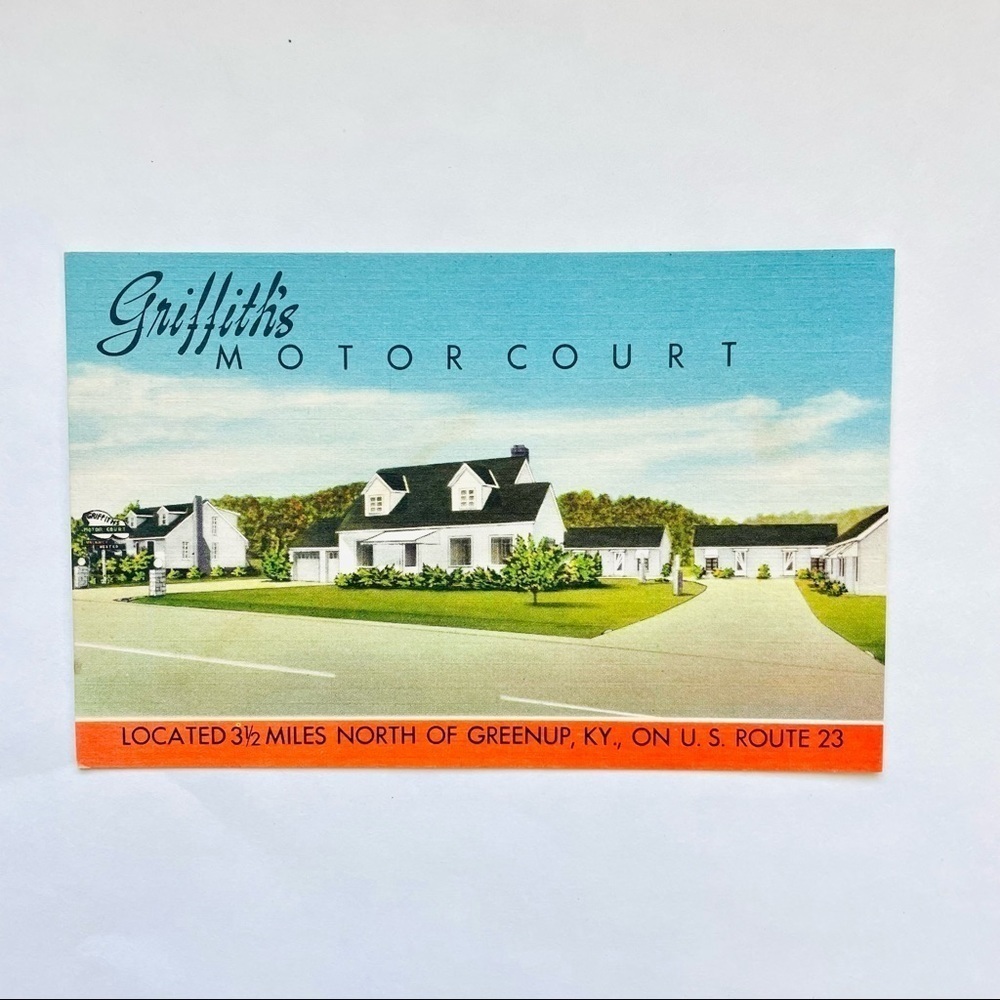 Vintage VTG Griffith’s Motor Court Greenup Kentucky USA Postcard